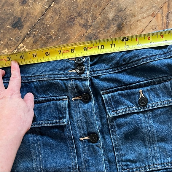 Gap 1969 Denim Mini Skirt button front A-line- Sz 30 T - Picture 5 of 6